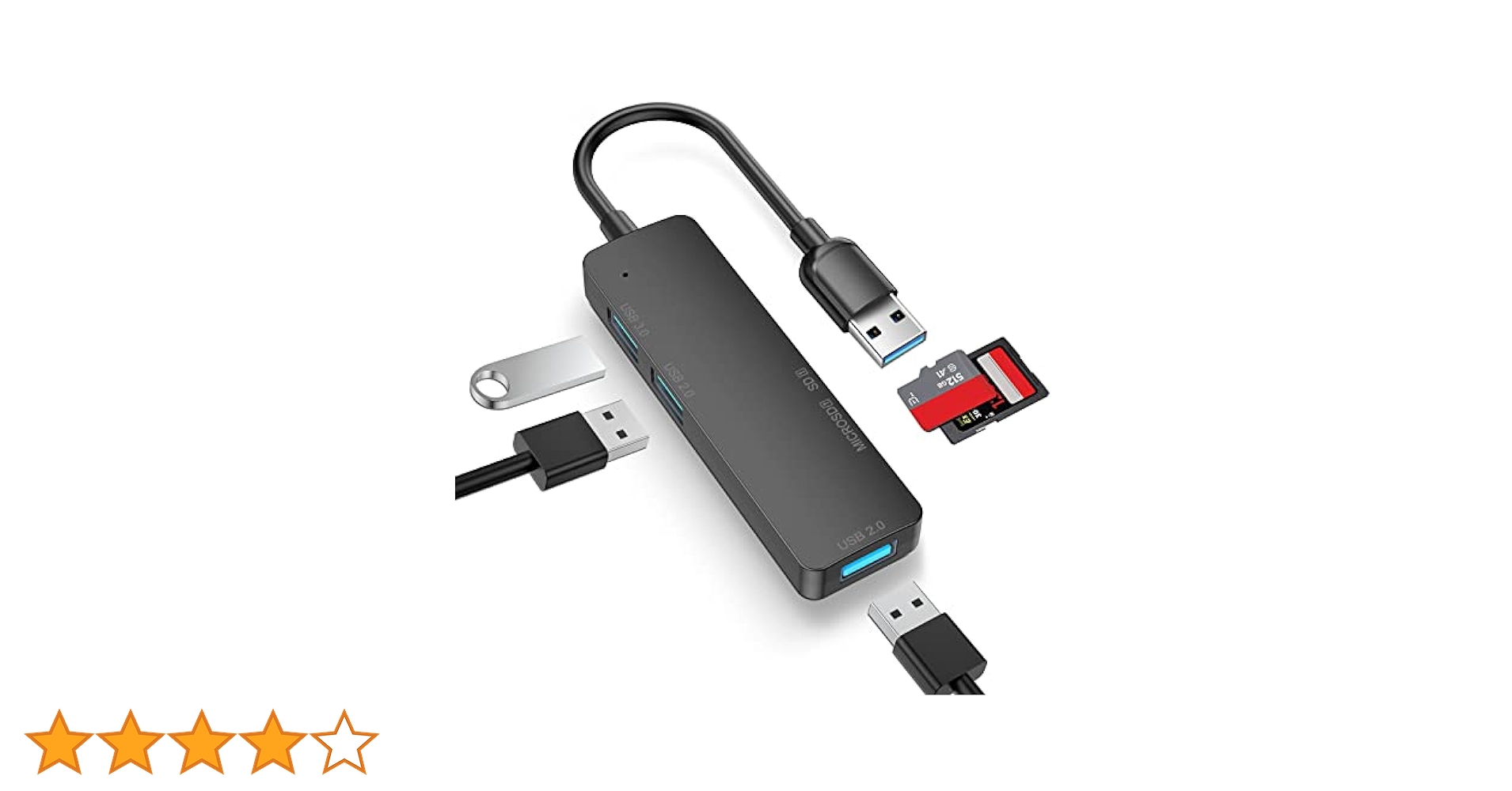 Amazon | USB 3.0ハブ バスパワー LUONOCAN 小型スリムのUSB
